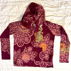Johnny Was Moroccan Print Hoodie Sweatshirt